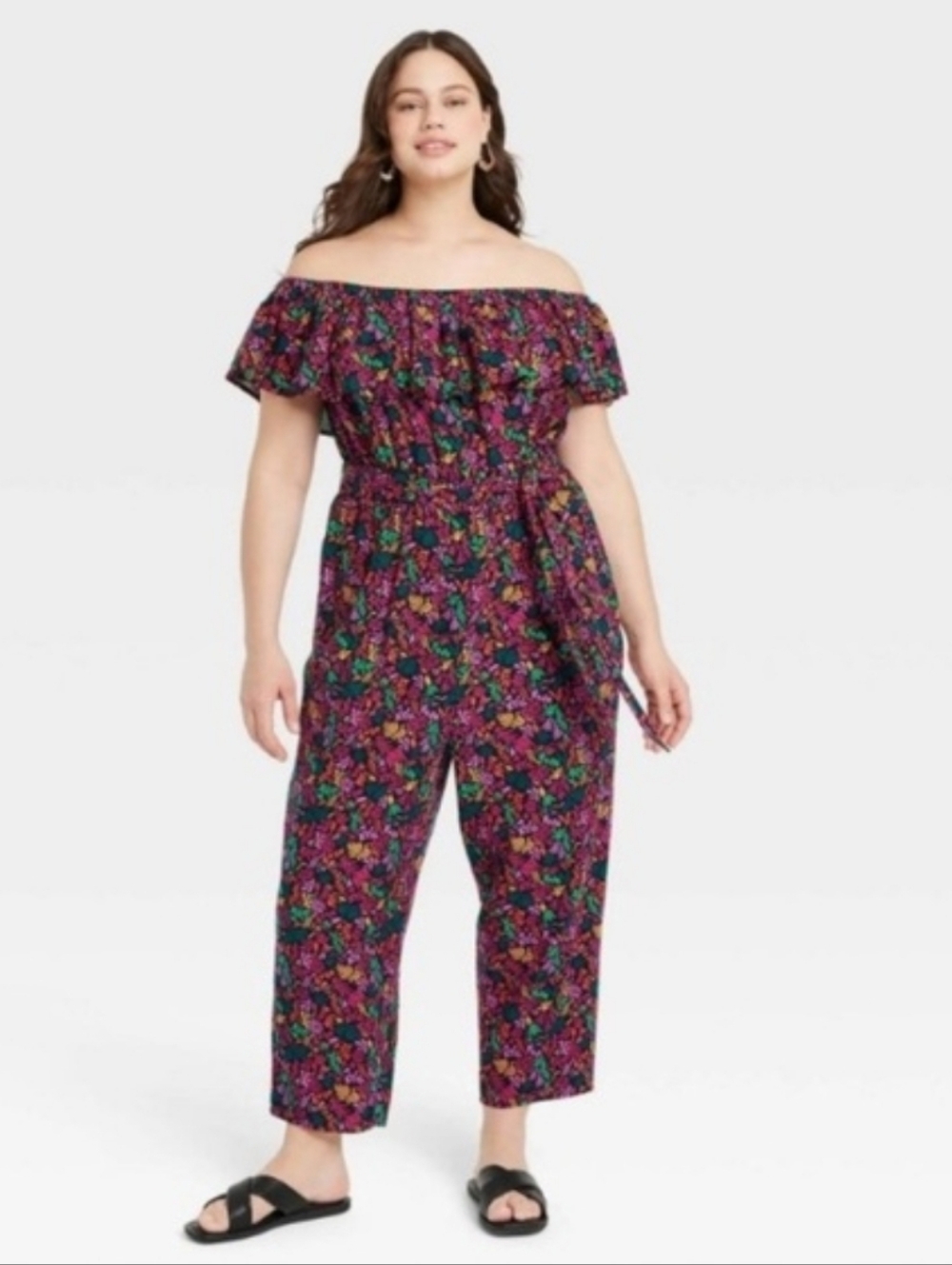 Ava & Viv Floral Multicolor Elastic-Waist Jumper Sz 1X - Picture 2 of 12